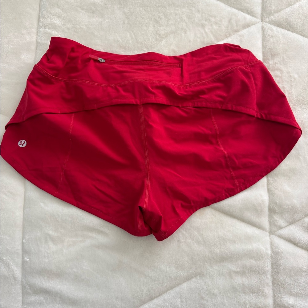 lululemon athletica Red Athletic Shorts Lightweight Moisture-Wicking